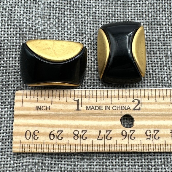 Vintage Rare Givenchy Lucite and gold tone metal Earrings Clip On 1980’s #372 - Picture 5 of 6